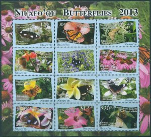 Niuafo'ou 2013 SG391 Butterflies and Flowerssheetlet MNH