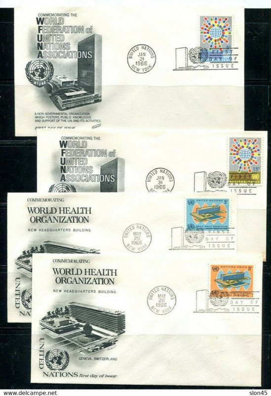 UN Accumulation 1966 12 first Day of issue Covers + Postal card Used 11876