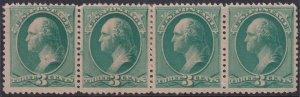 #207 Mint NG, F-VF, Strip of 4 (CV $110) (CV $27.5 - ID45235) - Joseph Luft