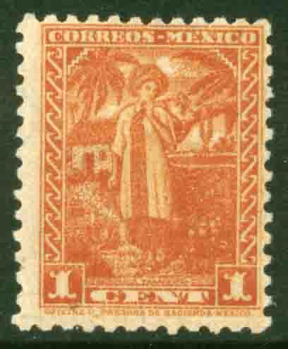 MEXICO 707, 1c YALALTECA NATIVE WOMAN 1934 DEFINITIVE UNUSED. H OG. F-VF.