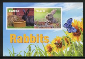 PALAU  2020 RABBITS IMPERFORATE SOUVENIR SHEET MINT NH