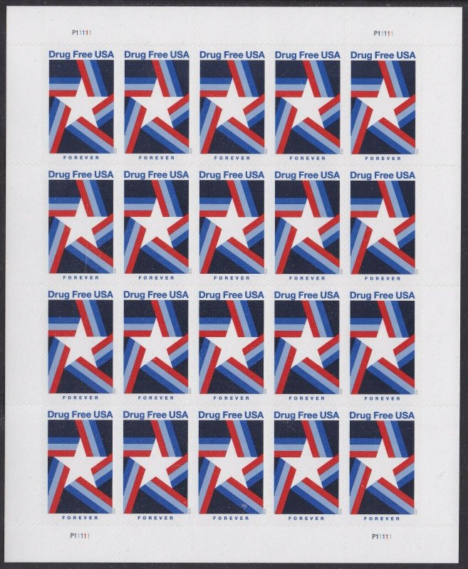 US 5542 Drug Free USA forever sheet (20 stamps) MNH 2020 