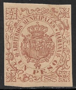 CUBA 1890 1p HAVANA MUNICPAL TAX Revenue MH45 MH