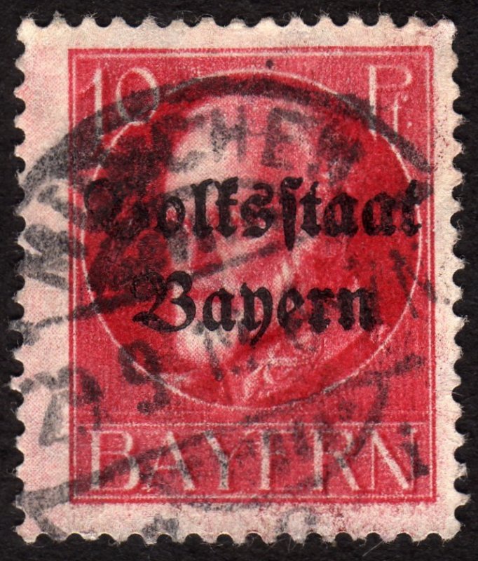 1919, Germany Bavaria 10pfg, Used, Sc 139