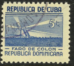 CUBA 1937 5c DOMINICAN REP American Writers and Artist Assoc Issue Sc 348 VFU