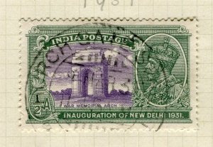 INDIA; 1931 early GV NEW DELHI issue fine used 1/2a. value