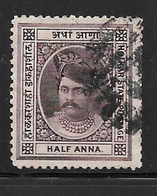 India Indore 5: 1/2a Maharaja Shivaji Rao Holkar, used, F-VF