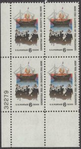 Scott # 1420 - US Plate Block Of 4 - Landing Of The Pilgrims -  1970 6c