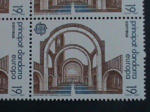 ​ANDORRA-SPAIN-1987 SC#178  EUROPA-NEW MODERN ARCHITECTURE -MNH BLOCK OF 4-VF