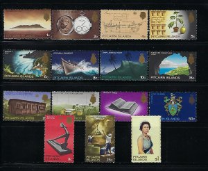 PITCAIRN IS. SCOTT #97-109/129/146 1969-75 QEII PICTORIALS  - MINT LIGHT HINGED