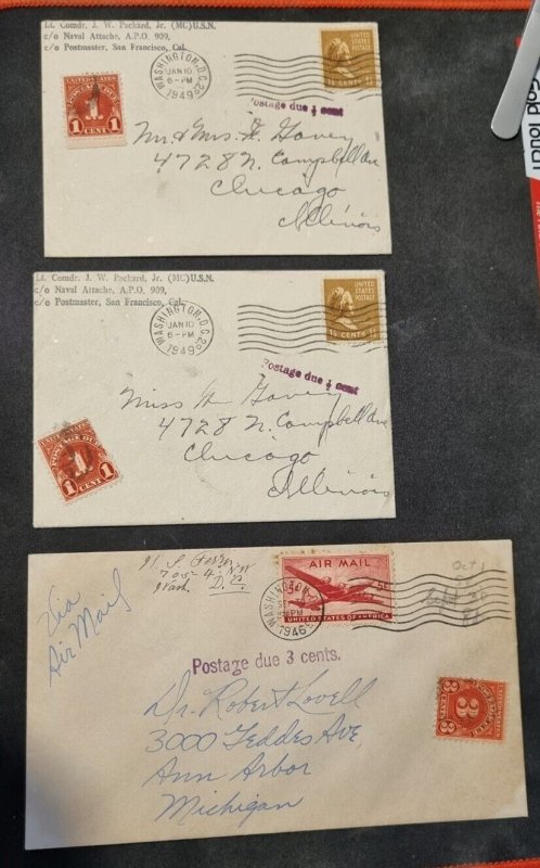 USA amazing Beautiful Postage Due Covers And Air Mail 1940s' #1977