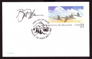 Postal Card, UX131, FDC, Signed by Artist Bart Forbes