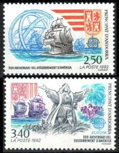 1992 Andorra fr. 437-438 Europa Cept / Ships with sails 10,00 €