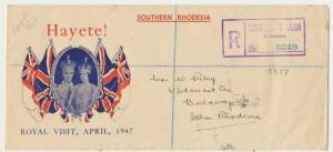 SOUTHERN RHODESIA 1947 ROYAL TRAIN RED COVER ROYAL TOUR H/S, 2 PL BL(SEE BELOW