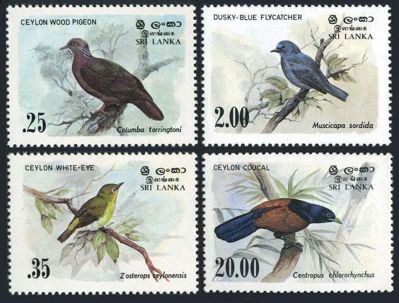 Sri Lanka 691-694,MNH.Mi 640-643. Birds 1983.Pigeon,White-eye,Flycatcher,Coucal.