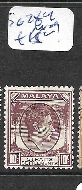 MALAYA STRAITS SETTLEMENTS (P0701B) KGVI 10C  SG 284  MOG