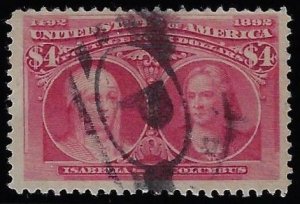 Scott #244 - $1,250.00.00 – VF-used – Huge margins; great color. 2015 PSE cert