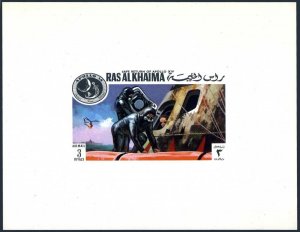 Ras Al Khaima 712 deluxe,MNH. Apollo 14,1972.Frog manner.