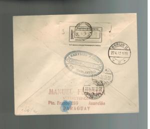 1932 Paraguay Graf Zeppelin Cover to Berlin Steglitz Germany  LZ 127