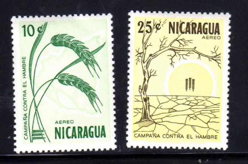 NICARAGUA #C521-C522  1963  FREEDOM FROM HUNGER  MINT VF NH  O.G