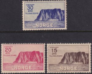 Sc#B1 / B3 Norway 1930 North Cape complete semi postal set MNH CV $210.00