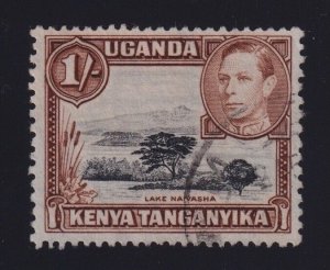 Kenya Uganda Tanganyika Sc #80var (1938) 1/- KGVI w/Mountain Retouch VF Used