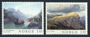 Norway 633-634, MNH. Michel 681-682. Tidemand, Gude; Johan Christian Dahl, 1974.