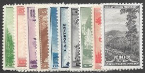 Doyle's_Stamps: MNH 1934 National Parks Set, Scott #740** to #749**