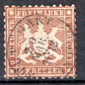 German States Wurttemberg Scott # 39, used