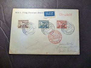 1934 Russia USSR Soviet Union Airmail Cover Poznan to Berlin Germany
