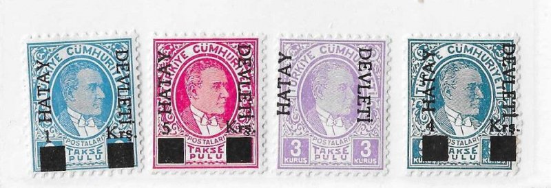 Hatay Sc #J1-J4  set of 4 due OG VF