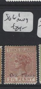 TURKS ISLANDS (P1805BB)  QV  1D2 1/2D  SG 61   MOG 