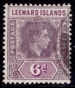 LEEWARD ISLANDS GVI SG109, 6d deep dull purple & brt purple, FINE USED. CHALKY
