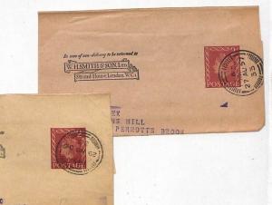 GB ADVERT POSTAL STATIONERY *W.H.Smith* Newspaper Wrappers{2} Cover 1956-7 LL218