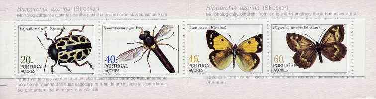 Booklet - Portugal - Azores 1985 Insects (2nd series) 166...