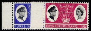 TURKS & CAICOS ISLANDS QEII SG266-267, 1966 royal visit set, NH MINT.