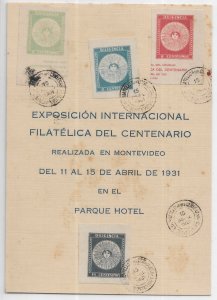 1931 Montevideo, Uruguay International Philatelic Exposition Card (65174)