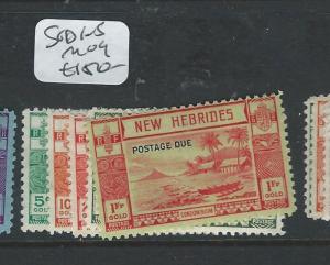 NEW HEBRIDES BRITISH  (P2407B) POSTAGE DUE SG D1-5  VERY SCARCE MINT MOG