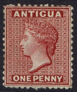 ANTIGUA 1872 QV 1D LAKE WMK CROWN CC REVERSED PERF 12½