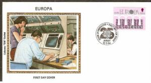 Jersey 1984 EUROPA Telecommunication Computer Science Sc 328 Colorano Silk Co...