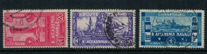 Italy #265-7 CV $8.35 commemorating the 50th Anniv, of the Royal Naval Academy