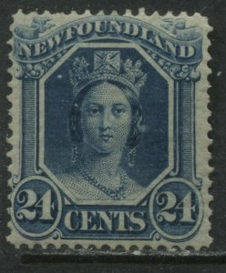 Newfoundland QV 1865 24 cents blue mint o.g. hinged 