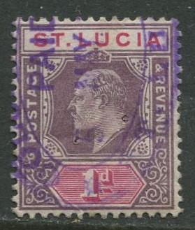 St. Lucia - Scott 51 - KEVII - Definitive -1904 - Used -Single 1p Stamp