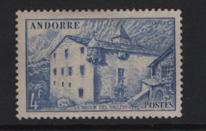 Andorra French    #92  used  1946 La Maison des Vallees  4fr