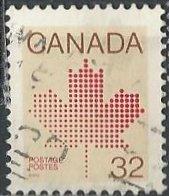 Canada 924 (used) 32c maple leaf, brown, beige, & red (1983)