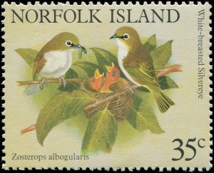 Norfolk Island 1981 Sc 287a-e Birds Whiteye CV $2.50