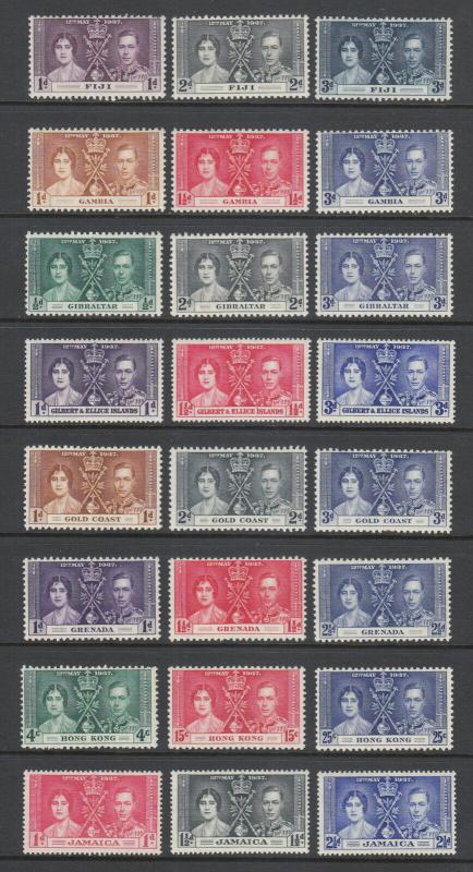 British Commonwealth, 1937 Coronation of KGVI, complete OMNIBUS set, 191 stamps