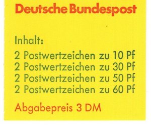 Germany #1231d Complete Booklet CV $9.50 (X8041)