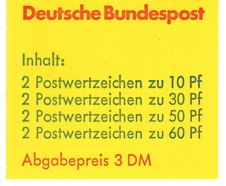 Germany #1231d Complete Booklet CV $9.50 (X8041)