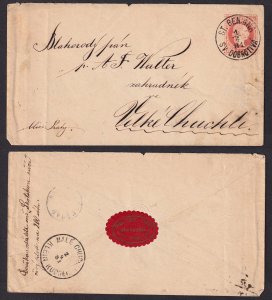 Austria - 1872 - Michel #U60 envelope - used - ST. BENIGNA pmk Czech Republic